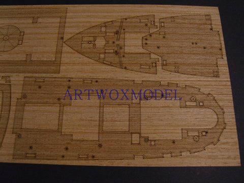 Artwox model wooden deck for Hasegawa 40082 Japan Ikekawa Maru Pill Diving Master Ship AW10085