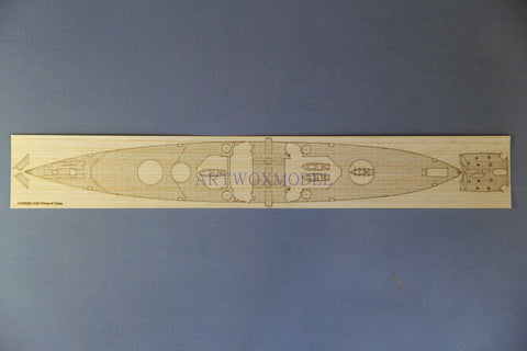 Artwox model wooden deck for Revell 05102 Prince Welsh of the United Kingdom contains PE wooden deck AW50053