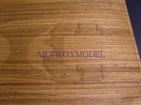 Artwox model wooden deck for trumpeter 03702 Bismarck battleship wooden deck AW30003A