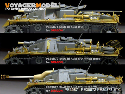 Voyager model metal etching sheet PE35872 World War II German army III assault weapon C/D Africa military reform