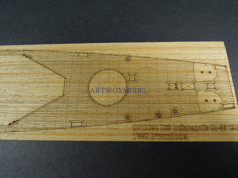 Artwox model wooden deck for trumpeter 05326 Indianapolis ca - 35 1945 wood deck aw 10090