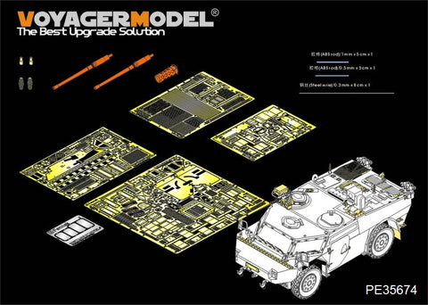 Voyager model metal etching sheet PE35674 Holland "small fox" wheeled lightweight armored vehicle for upgrading and upgrading metal etchant