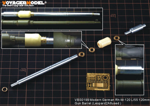 Voyager model metal etching sheet VBS0199 Modern German Rh-M-120 L/55 120mm gun barrel(used for Leopard 2A6)