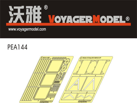 Voyager PEA144 M1A1 / 2 Abrams main battle tank metal etched with foe and foe identification plates