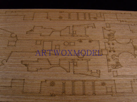 Artwox model wooden deck for Tamiya 78017 United States New Jersey battleship and wood deck AW10036