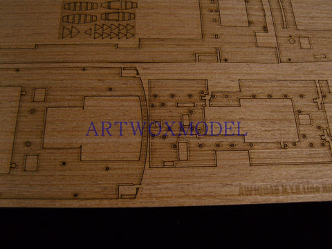 Artwox model wooden deck for Hasegawa 40028 Japan Glacier Maru Post Ship Wood Deck AW10048