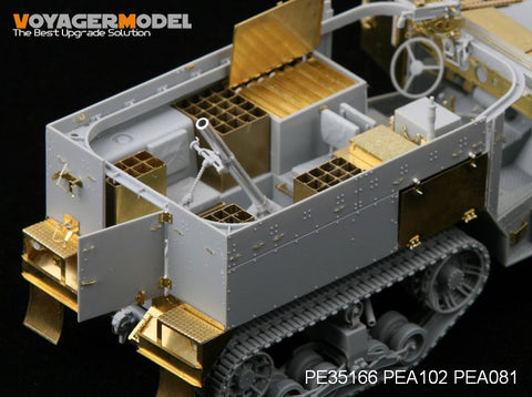 Voyager model metal etching sheet PEA102 M4 81mm motor mortars semi crawler armored vehicle with metal etchant in ammunition box