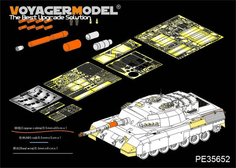 Voyager model metal etching sheet PE35652 Canada leopard C2 MEXAS main battle tank upgrade metal etching parts