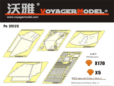 Voyager model metal etching sheet PE35123 World War II German weasel III-H armor plate etching etch