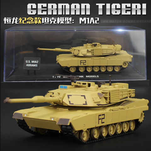 Authentic HengLong 1/72 German Tiger Tank American M1A2 Tank movable static Model Collection gifts