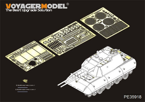 Voyager model metal etching sheet PE35918 World War II German E100 Super heavy Tank Reformation