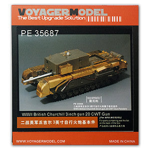 Voyager model metal etching sheet PE 35687 Metal etching for 3 inch gun mounted upgrade for Churchill heavy combat vehicles