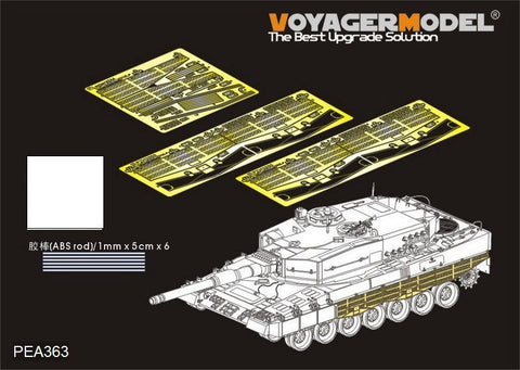 Voyager model metal etching sheet pea 363 modern german leopard 2a4 skirt modification