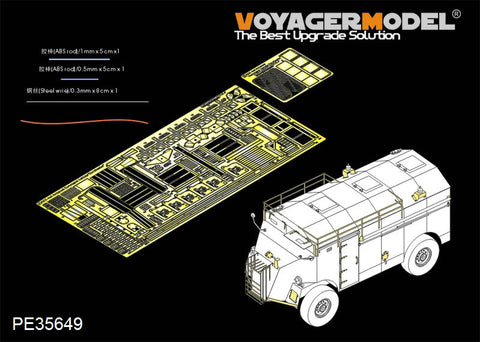 Voyager model metal etching sheet PE 35649 AEC " Doherty" metal etcher for upgrading armoured command vehicle