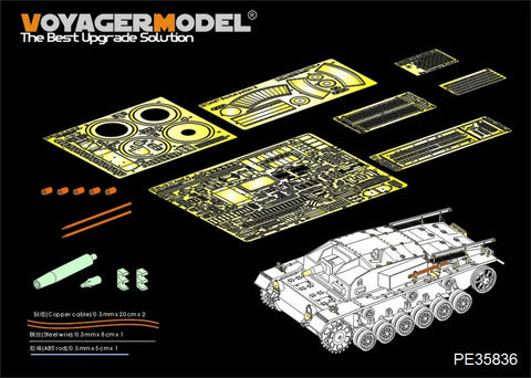 Voyager Model etching sheet PE 35836 german assault gun iii type e retrofit ( with veyron 6688 )