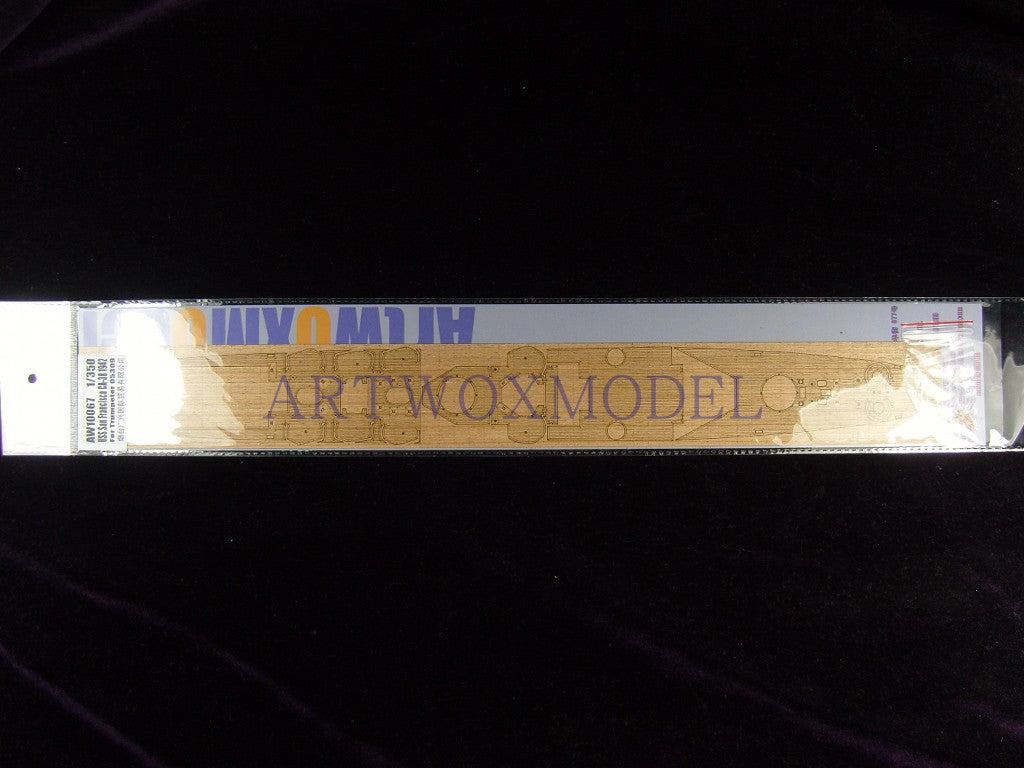 Artwox model wooden deck for Trumpeter 05309 San Francisco cruiser 1942 wood deck AW10067A