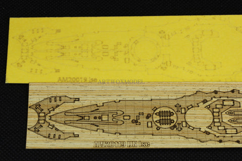 Artwox model wooden deck for HASEGAWA 49117 Japan Ise Battleship 3M Cover Paper Deck PE AM20019A