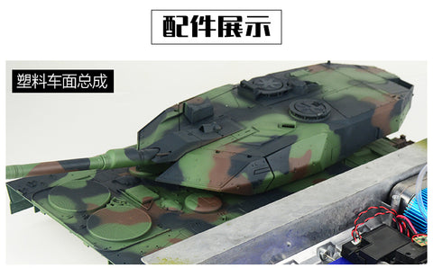 2.4GHengLong tank 1/16 German Leopard 2A6 tank full metal chassis bistable version large tank model car