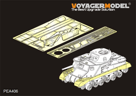 Voyager Model Metal Etching Sheet PEA406 World War II British M3 Grant Medium Tank Skirt