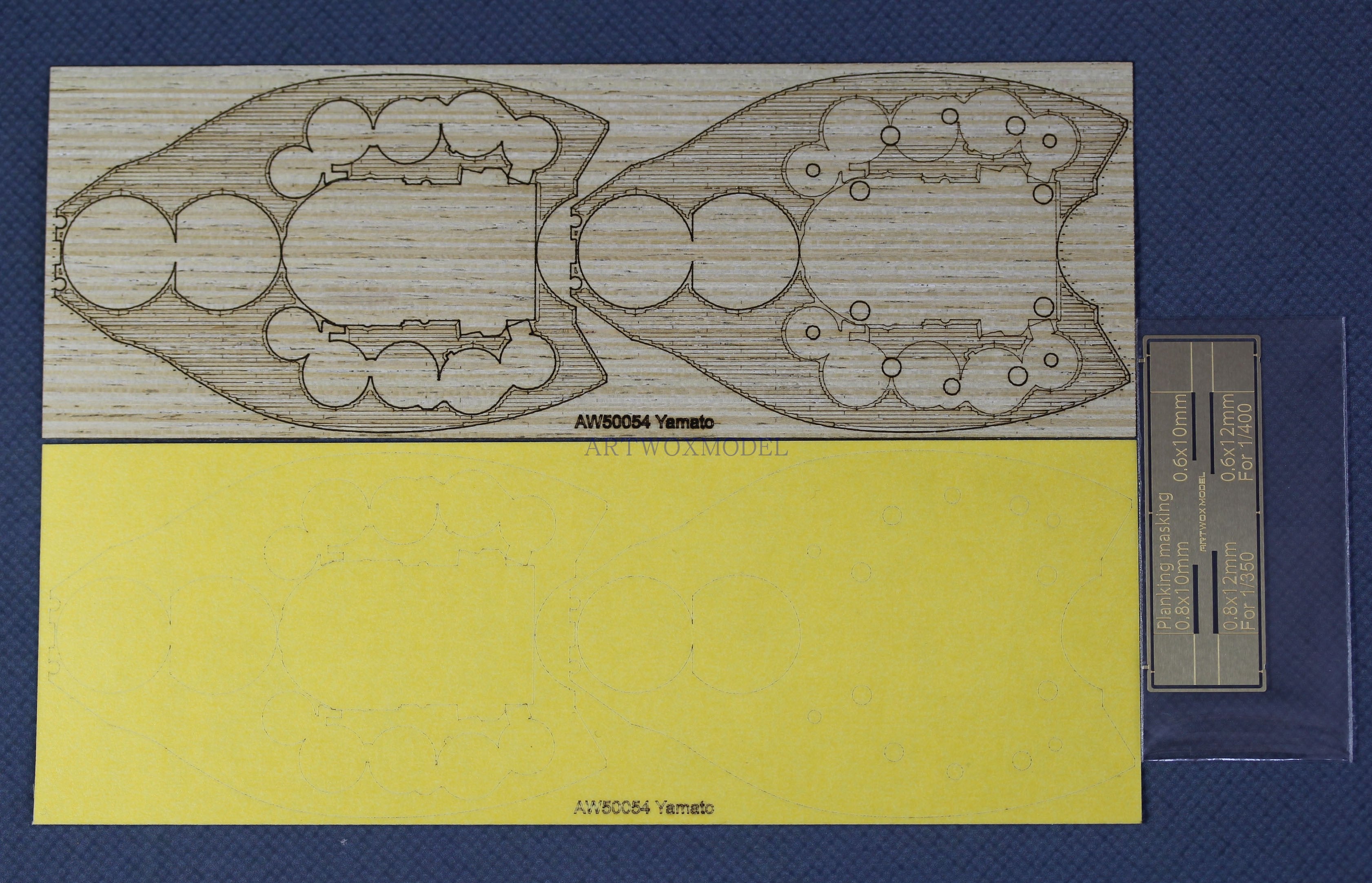 Artwox model wooden deck for fujimi 421605 qedition Daiwa with PE 3m paint film 2in1 wood deck aw 50054