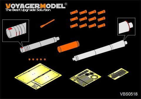 Voyager Model Metal Etching Sheet VBS0518 modern Russian 2A46 M/2A46M-5 125mm metal gun tube (general)