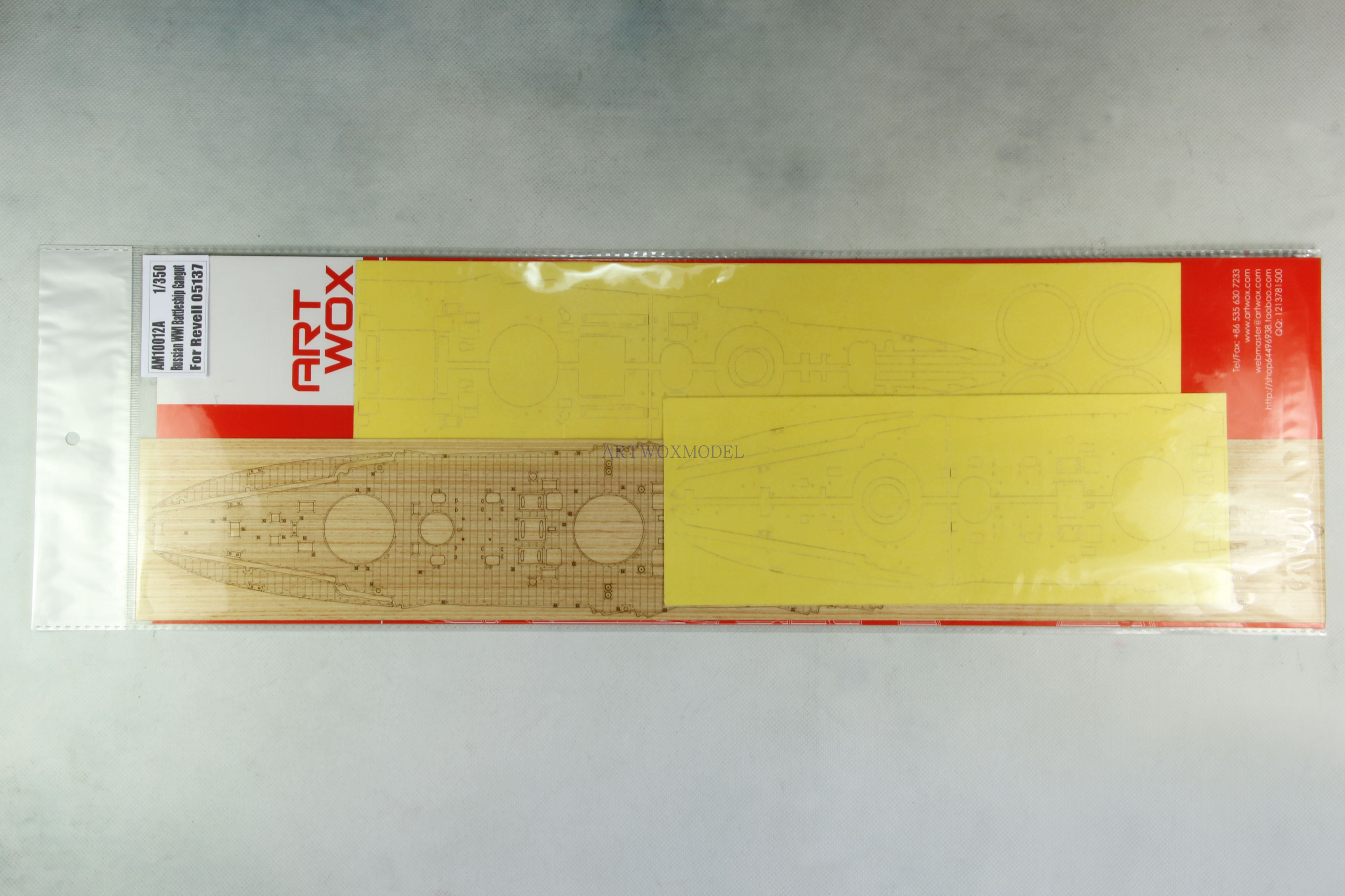 Artwox model wooden deck for Revell 05137 Russian First World War Ship Gangut wood deck PE 3M cover paper AM10012A
