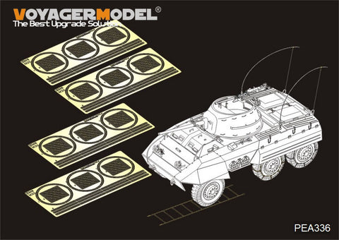 Voyager Model Metal Etching sheet PEA336 World War II M8/M20 high speed armored vehicle wheel skid chain