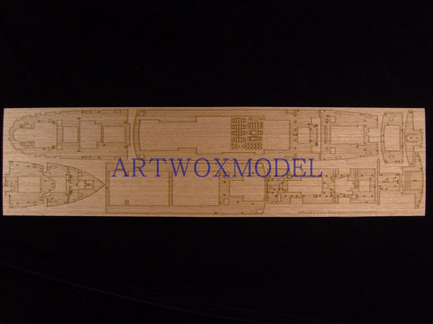 Artwox model wooden deck for Hasegawa 40028 Japan Glacier Maru Post Ship Wood Deck AW10048