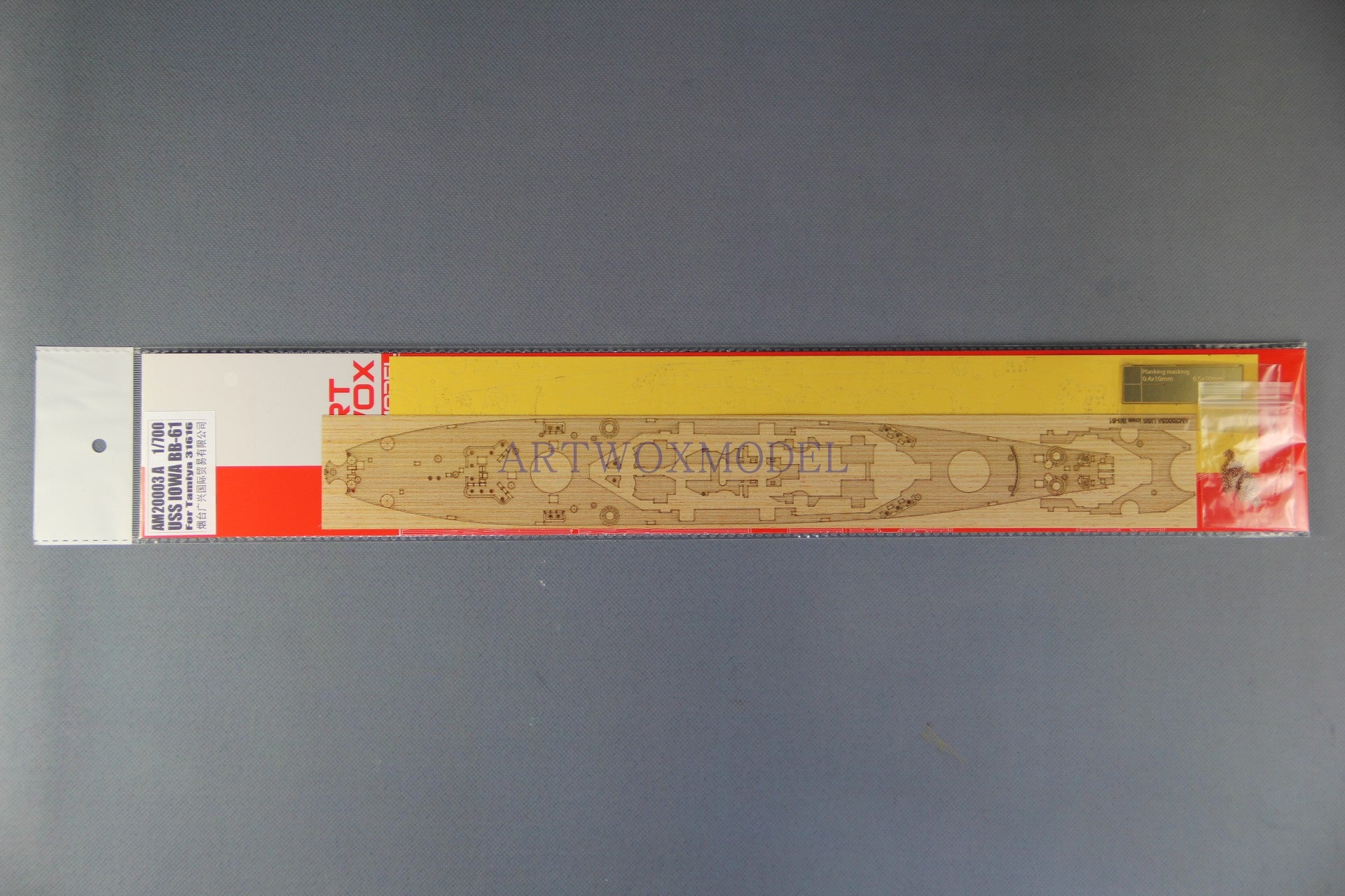 Artwox model wooden deck for Tamiya 31616 ayewah b - 61 battleship 3m covered paper wood deck PE am 20003a