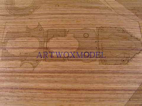 Artwox model wooden deck for trumpeter 03702 Bismarck battleship wooden deck AW30003A