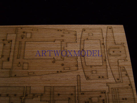 Artwox model wooden deck for Hasegawa 40028 Japan Glacier Maru Post Ship Wood Deck AW10048
