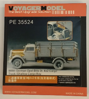 Voyager model metal etching sheet PE 35524 Opel "Lightning" 3 ton truck shallow cargo box type metal etching pieces(Dragon)