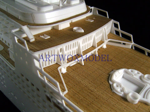 Wooden decks of Revell 05223 handicraft box; wooden deck of queen Mary II; wooden deck AW50028 of supership Mary II