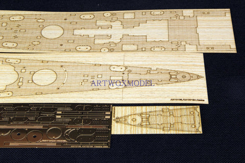 Artwox model wooden deck for Hobby boss 86513 US Navy Alaskan cruiser wooden deck AW10139