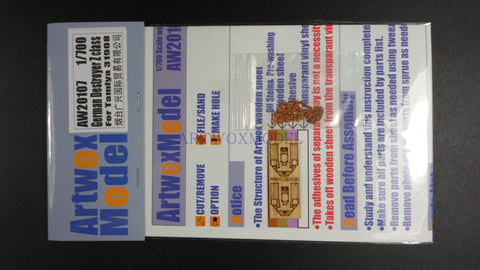 Artwox model wooden deck for Tamiya 31908 german class z destroyer z37 - z39 wooden deck aw 20107