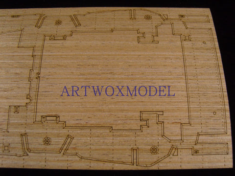 Artwox model wooden deck for Academy 14105 battle weary battleship wood deck aw 10031