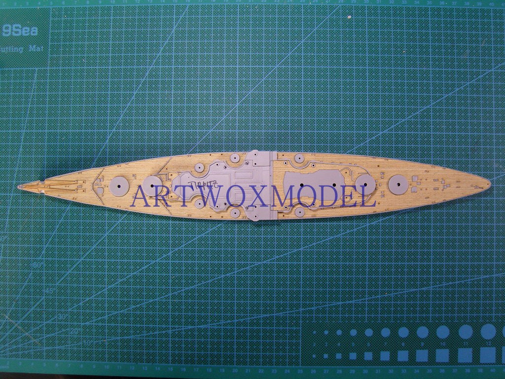 Artwox model wooden deck for trumpeter 05712 german battleship tilpitts wood deck aw 20008