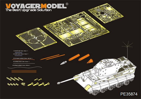 Voyager model metal etching sheet PE 35874 second world war german king tiger tank ( henschel turret ) retrofit