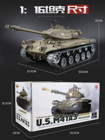 HengLong 1/16 Large simulation Meiguohuake M41A3 Remote control metal tank 2.4 G smoke can be fired