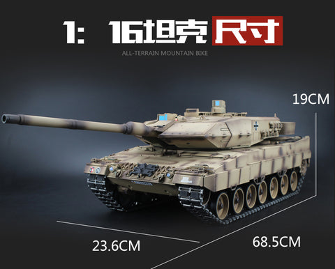 HengLong 1 to 16 large tank simulation German Leopard 2A6 metal remote tank climbing toy model 2.4G