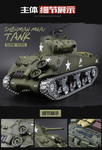 HengLong 1/16 full Simulation of World War II American M4A3 Sherman Model 2.4G remote controlled Metal Tank tracked vehicle