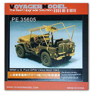 Voyager model metal etching sheet PE35605 PE35605 GPW1/4 ton light duty off-road vehicle upgrading metal etching parts