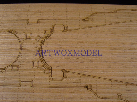 Artwox model wooden deck for Academy 14105 battle weary battleship wood deck aw 10031