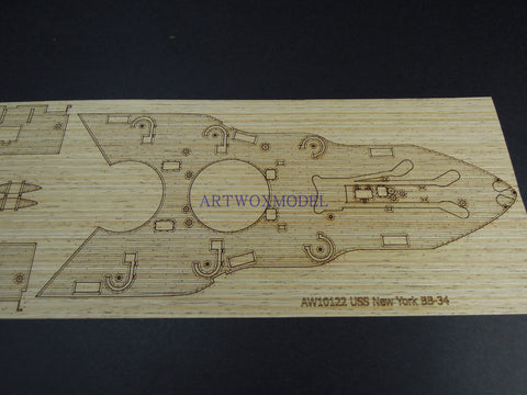Artwox model wooden deck for Trumpeter 05339 US Navy New York BB-34 Wood Deck AW10122