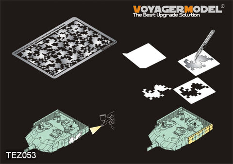 Voyager TEZ053 Chinese Army Armored Vehicle Digital Camouflage leaky spray template (pattern 1)