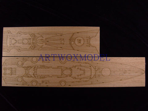 Artwox model wooden deck for Academy American BA903 German battleship Trepitz wooden deck AW10051