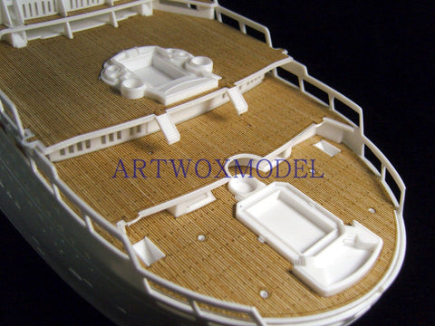 Wooden decks of Revell 05223 handicraft box; wooden deck of queen Mary II; wooden deck AW50028 of supership Mary II