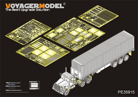 Voyager model metal etching sheet PE35915 Modern American M915 tractor / M872 trailer retrofit (with hand 01015)