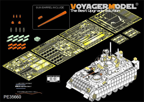 Voyager model metal etching sheet PE 35660 us m2 a3 bradley busk iii ( including smoke bombs, cannons )