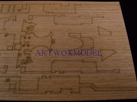 Artwox model wooden deck for Tamiya 78017 United States New Jersey battleship and wood deck AW10036